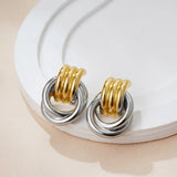 Multilayer Circle Stud Earrings