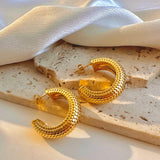 Chunky Textured Hoop Earrings