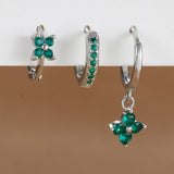 Bloom Crystal Drop Earring Set