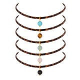 Turquoise Leopard Leather Choker