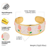 Enamel Tulip Cuff Bracelet