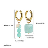 Green Stone Bohemian Drop Earrings