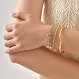 Heart CZ Snake Chain Bracelet