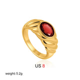 Oval Zircon Stackable Ring