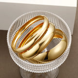 Gold Wide Bangle Set (3-Piece)