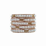 Freshwater Pearls with Gold Accent Five Wrap Bracelet