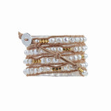 Freshwater Pearls with Gold Accent Five Wrap Bracelet