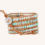 Amazonite and Turquoise Five Wrap Bracelet