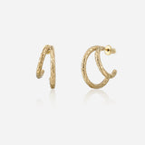 Clara Double Textured Hoops