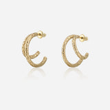 Clara Double Textured Hoops