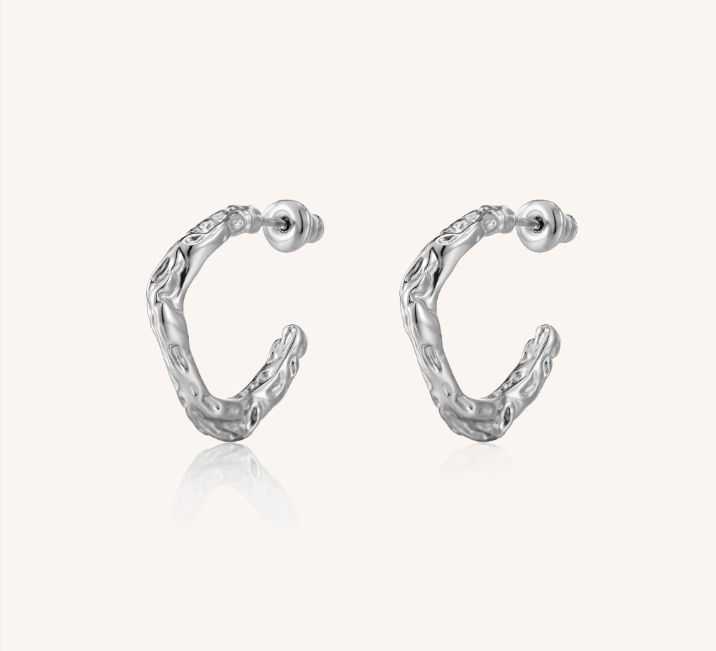 Kylie Square Textured Hoops
