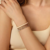 Emerald Cut Howlite Three Wrap Bracelet