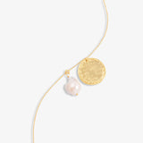 Pearl & Roman Coin Pendant Necklace