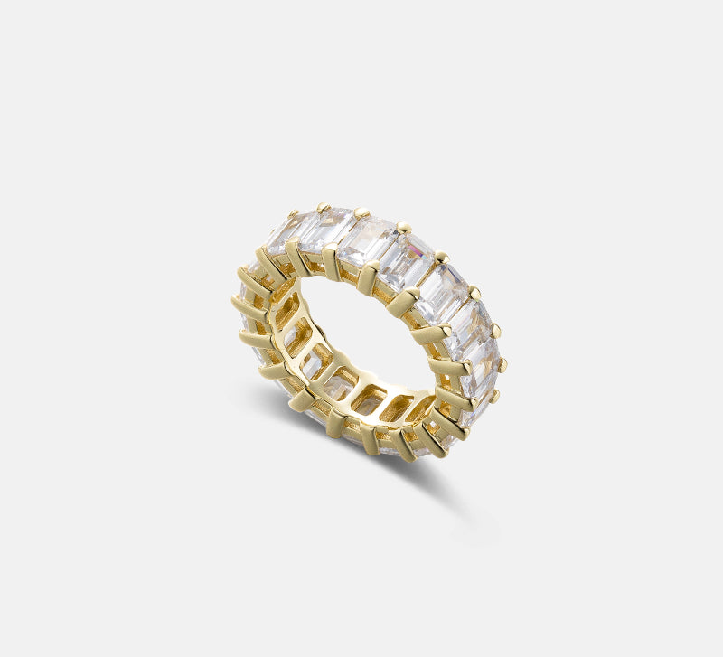 Lev Baguette Cut Gold Vermeil Eternity Ring
