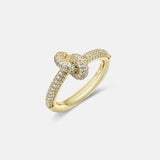 Knotted Moissanite Pavé Gold Vermeil Ring