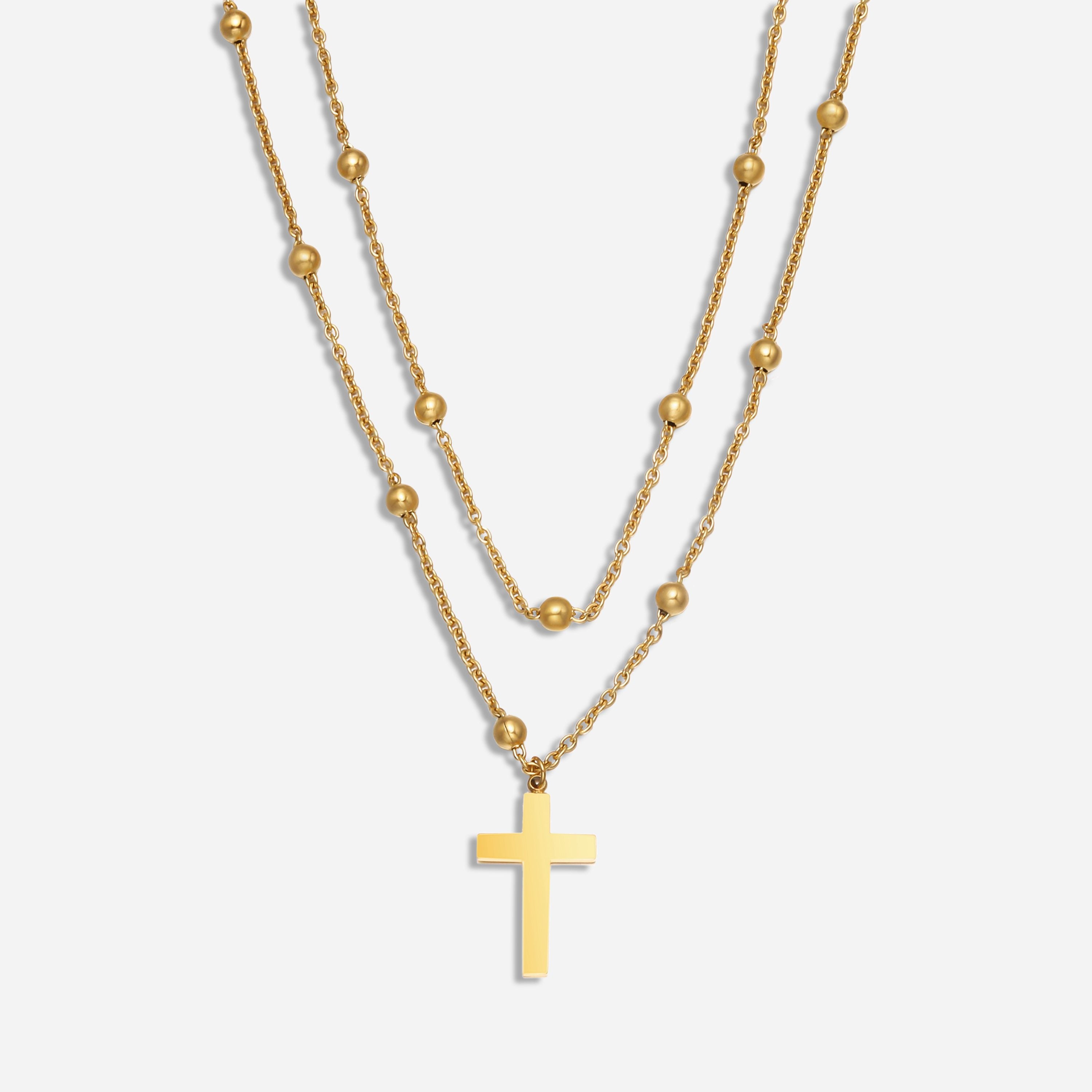 Faith Layered Cross Necklace Victoria Emerson